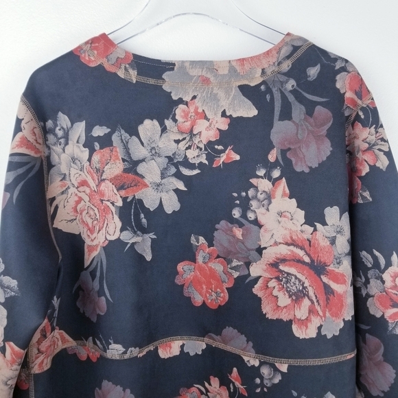 Philosophy Plus Size Floral Faux Suede Open Front Topper Jacket NWT 2X - Picture 9 of 11